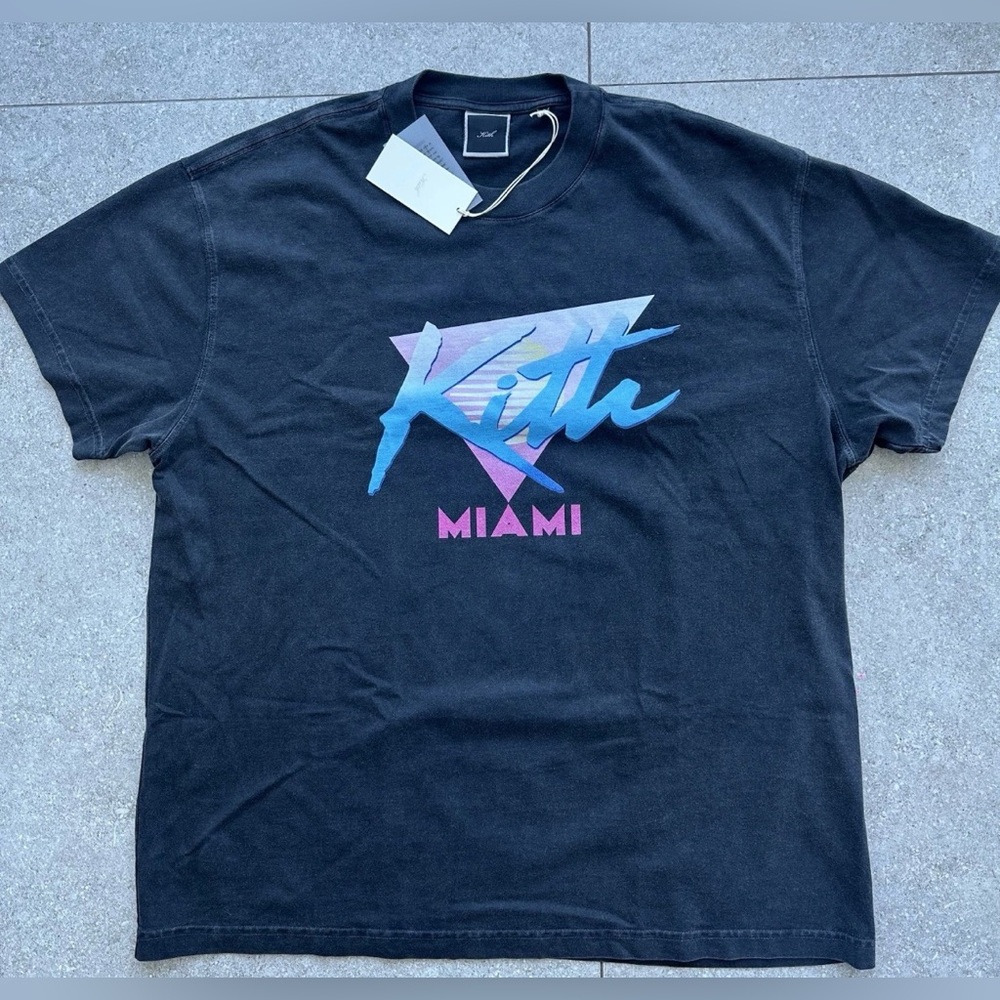 NWT 2025 Kith Miami Vice Vintage Black T-shirt Size Extra Large XL